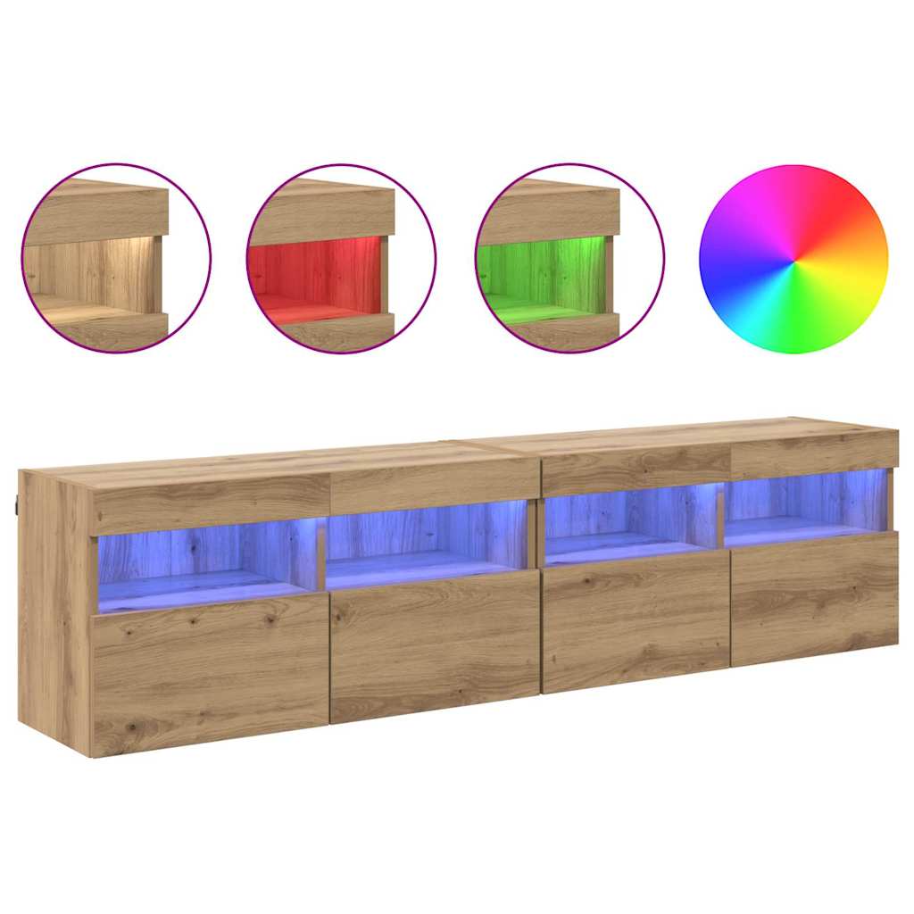 TV Wall Cabinets 2 pcs Artisan Oak Engineered Wood