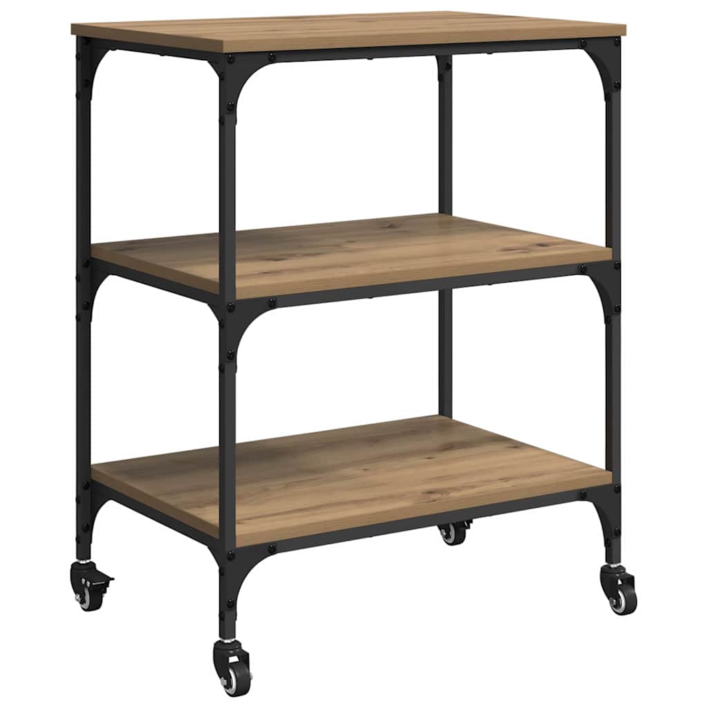 Kitchen Trolley Artisan Oak 60 x 41 x 76 cm Engineered Wood
