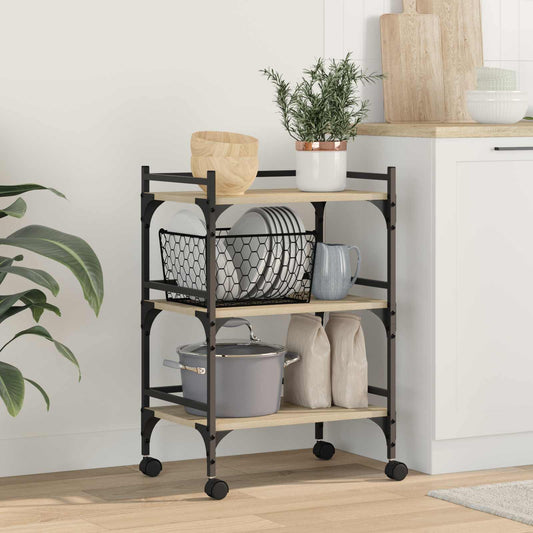 Kitchen Trolley Sonoma Oak 50 x 35 x 75.5 cm Engineered Wood
