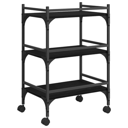 Kitchen Trolley Black Oak 50 x 35 x 75.5 cm Engineered Wood