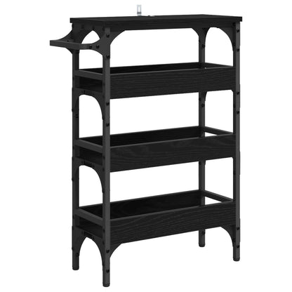 Kitchen Trolley Black Oak 53 x 20 x 76 cm Engineered Wood