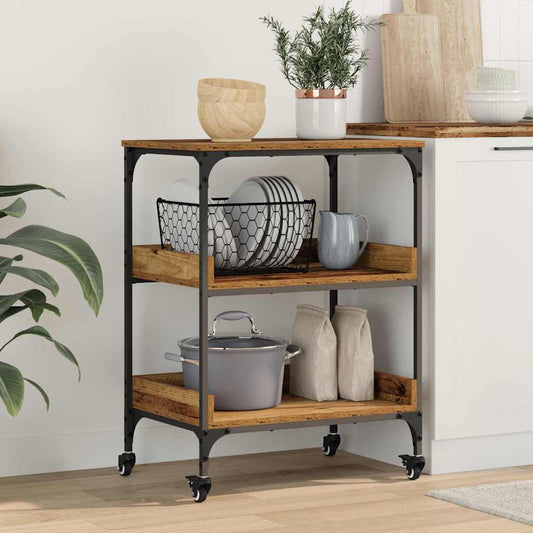 Kitchen Trolley Old Wood 60 x 41 x 80.5 cm Engineered Wood