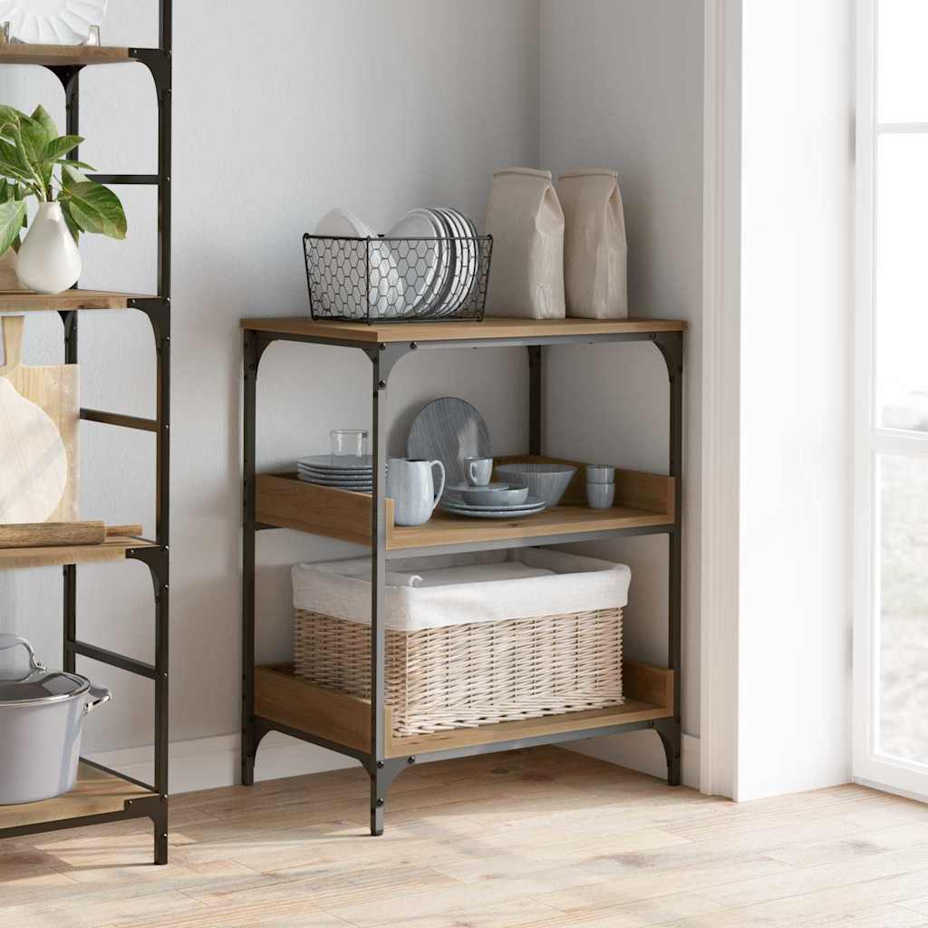 Kitchen Trolley Artisan Oak 60 x 41 x 80.5 cm Engineered Wood