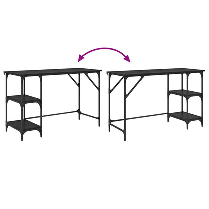 Desk Black Oak 120 x 50 x 75 cm Engineered Wood
