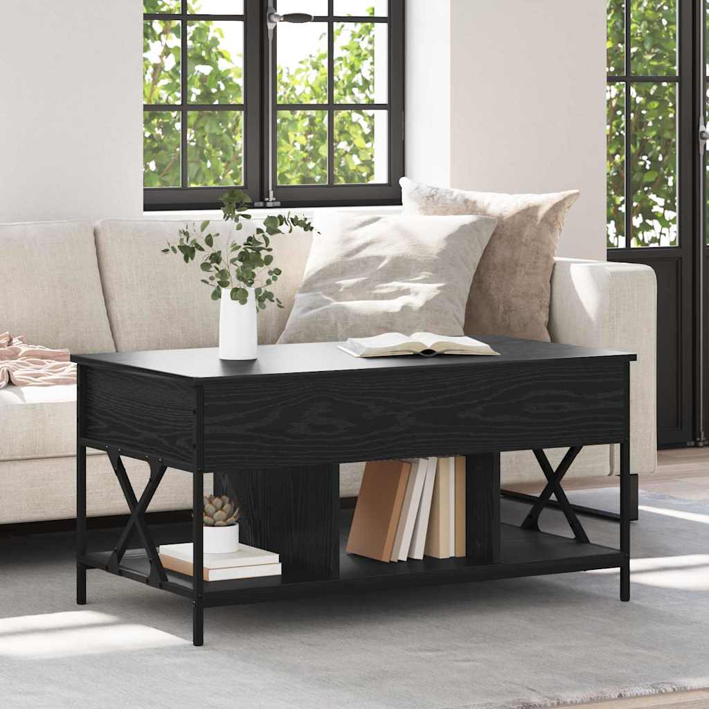Coffee Table Black Oak 100 x 55 x 48.5 cm Engineered Wood