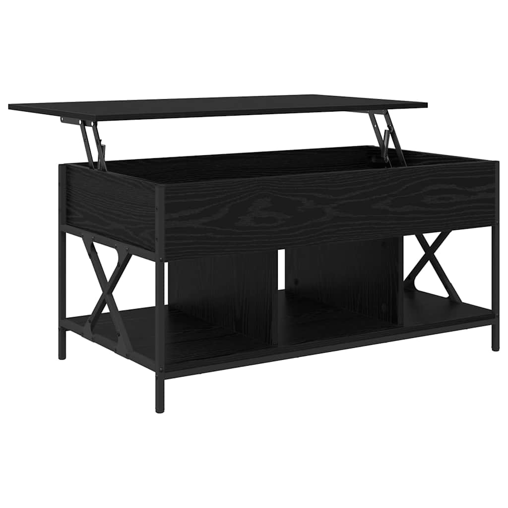 Coffee Table Black Oak 100 x 55 x 48.5 cm Engineered Wood