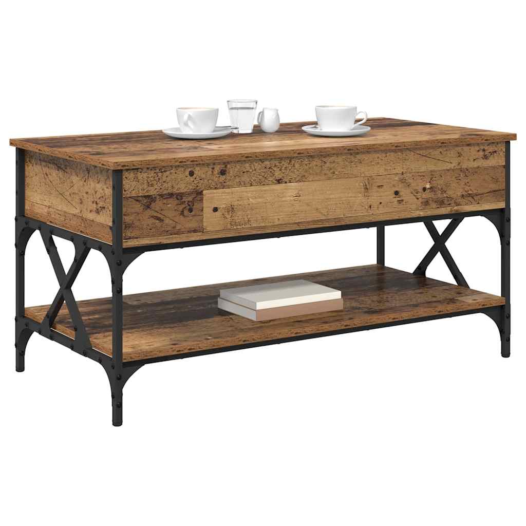 Coffee Table Old Wood 100 x 50 x 50 cm Engineered Wood