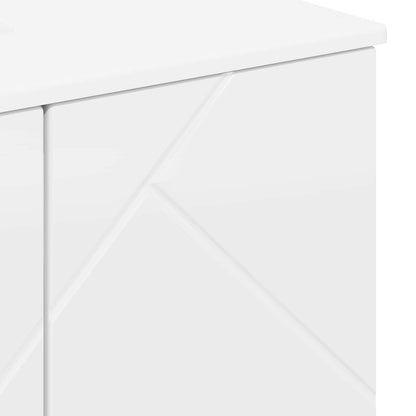 Bathroom Cabinet with Storage High Gloss White 61 x 35 x 64 cm