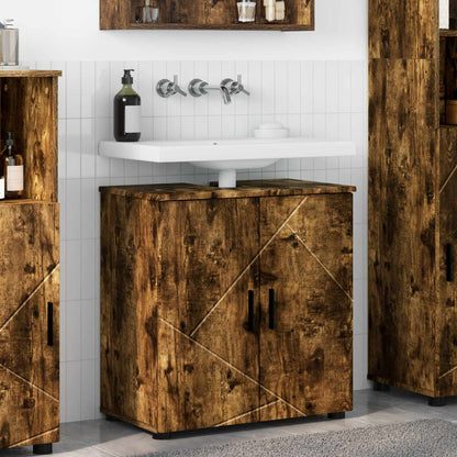 Bathroom Cabinet with Storage Smoked Oak 61 x 35 x 64 cm