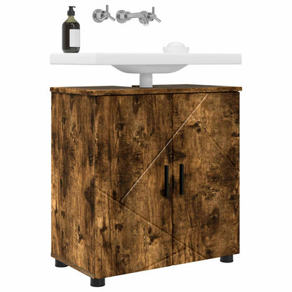 Bathroom Cabinet with Storage Smoked Oak 61 x 35 x 64 cm