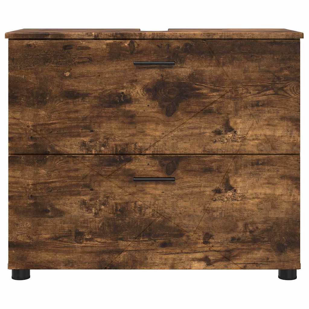 Bathroom Cabinet with Drawer Smoked Oak 76.5 x 35 x 64 cm