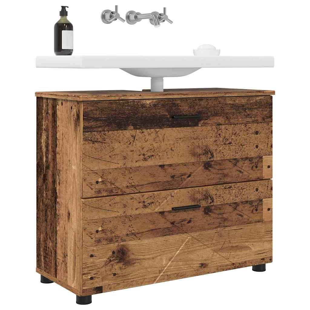 Bathroom Cabinet with Drawer Old Wood 76.5 x 35 x 64 cm