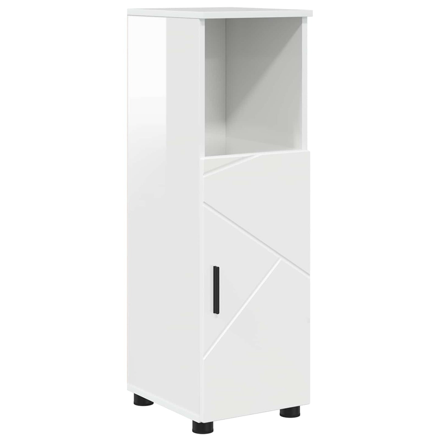 Bathroom Cabinet with Storage High Gloss White 30 x 35 x 95 cm