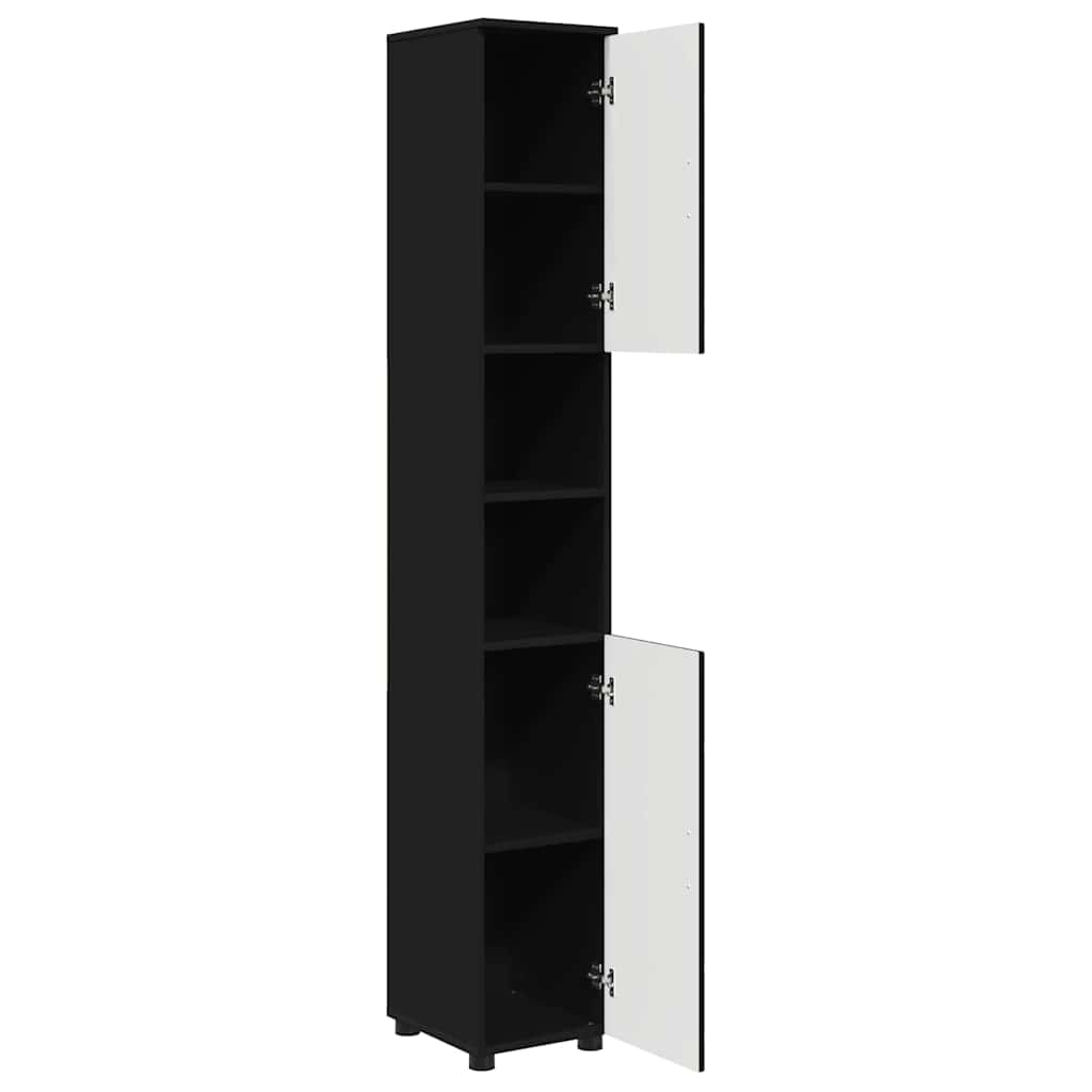 Bathroom Cabinet Black 30 x 35 x 192 cm Engineered wood & Metal