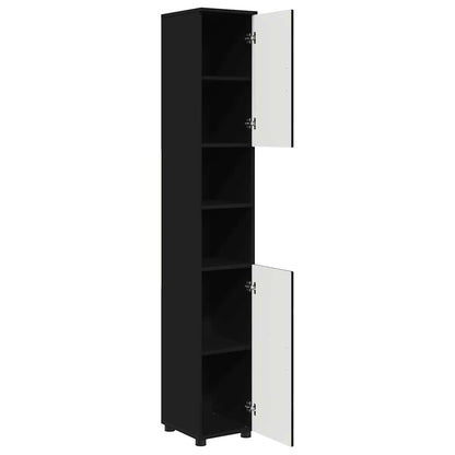 Bathroom Cabinet Black 30 x 35 x 192 cm Engineered wood & Metal