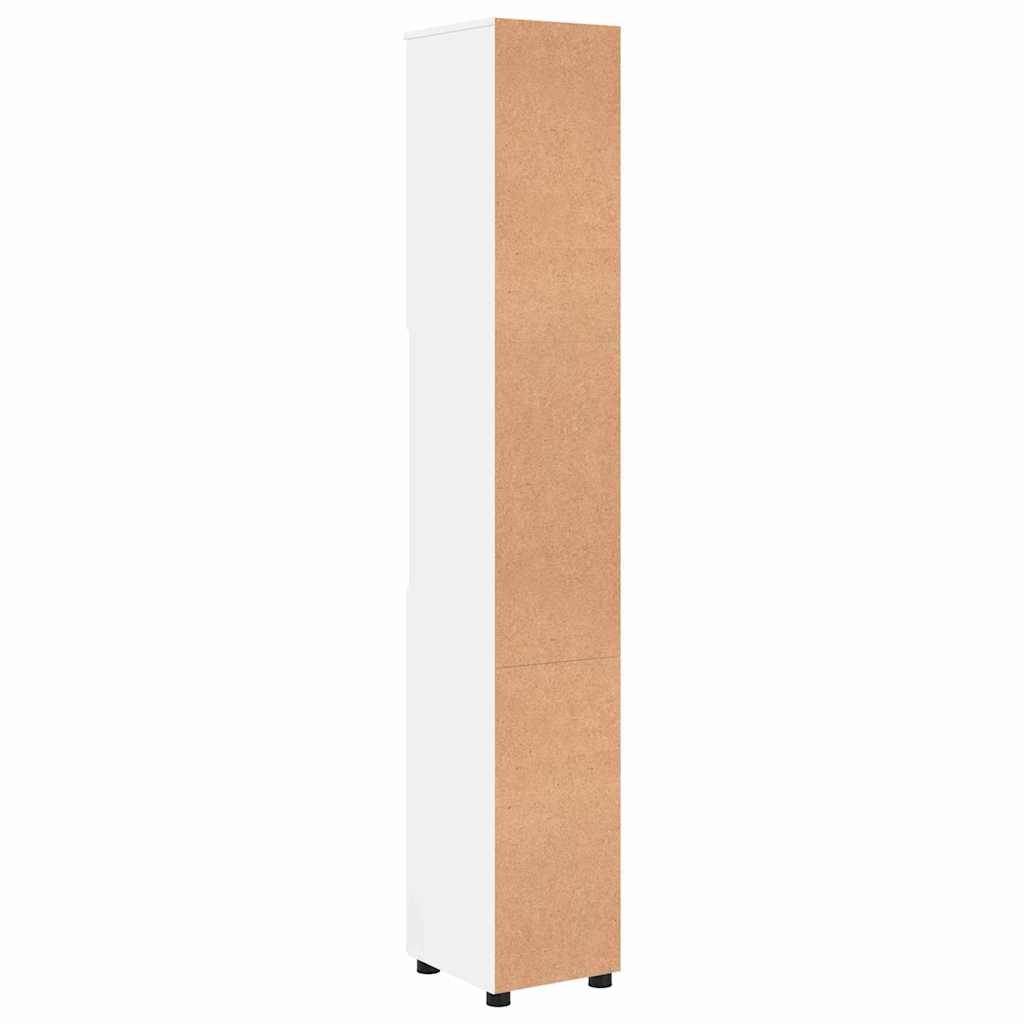 Bathroom Cabinet with Storage High Gloss White 30 x 35 x 192 cm