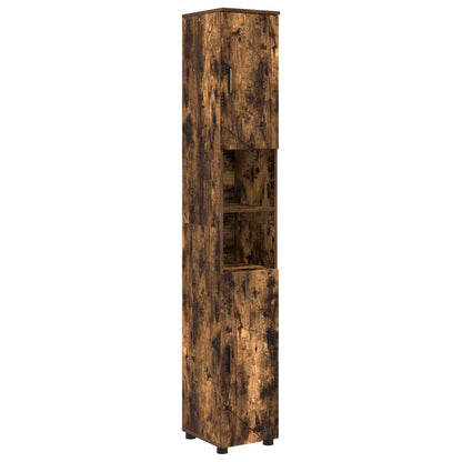 Bathroom Cabinet Smoked Oak 30 x 35 x 192 cm