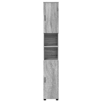 Bathroom Cabinet with Storage Grey Sonoma 30 x 35 x 192 cm