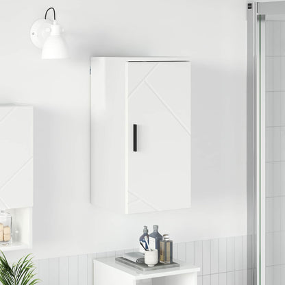 Bathroom Cabinet with Door High Gloss White 30 x 31.5 x 61 cm