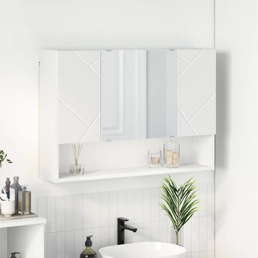 Mirror Cabinet White 80 x 17 x 55 cm Engineered Wood