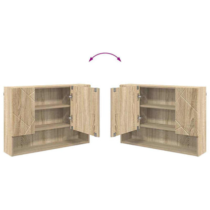 Mirror Cabinet Sonoma Oak 80 x 17 x 55 cm Engineered Wood