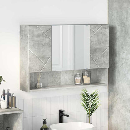 Mirror Cabinet Concrete Grey 80 x 17 x 55 cm Engineered Wood