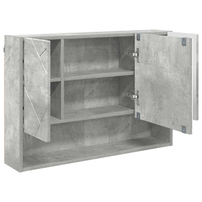 Mirror Cabinet Concrete Grey 80 x 17 x 55 cm Engineered Wood