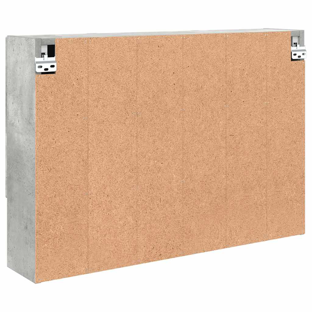 Mirror Cabinet Concrete Grey 80 x 17 x 55 cm Engineered Wood