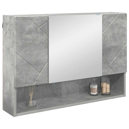 Mirror Cabinet Concrete Grey 80 x 17 x 55 cm Engineered Wood