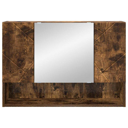 Mirror Cabinet Smoked Oak 80 x 17 x 55 cm Engineered Wood