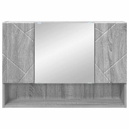 Mirror Cabinet Grey Sonoma 80 x 17 x 55 cm Engineered Wood