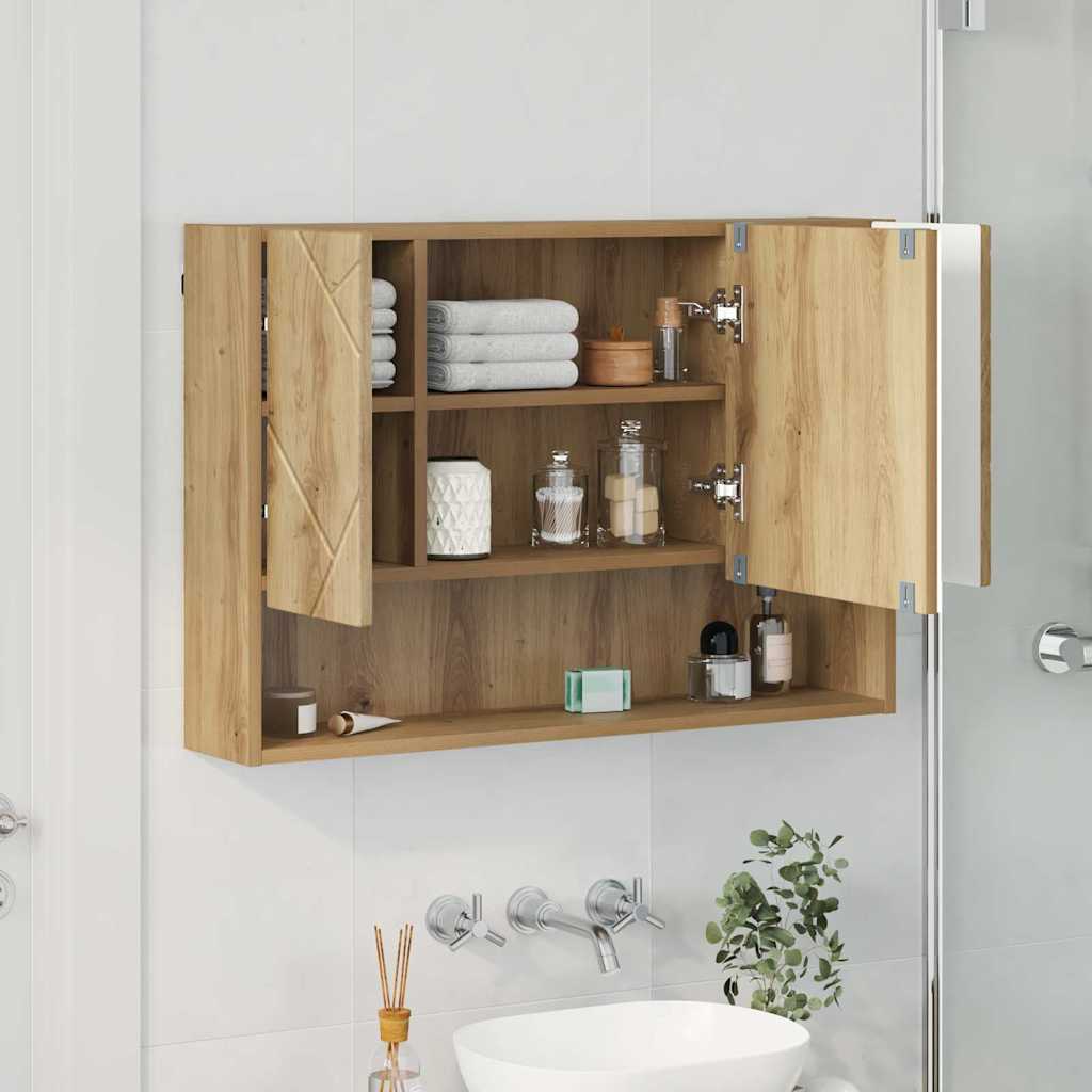 Mirror Cabinet Artisan Oak 80 x 17 x 55 cm Engineered Wood