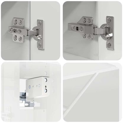 Mirror Cabinet High Gloss White 59 x 17 x 55 cm Engineered Wood