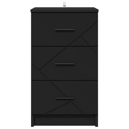 Bedside Cabinet Black 38 x 38 x 66 cm Engineered wood