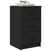 Bedside Cabinet Black 38 x 38 x 66 cm Engineered wood
