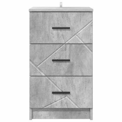 Bedside Cabinet Concrete grey 38 x 38 x 66 cm Engineered wood