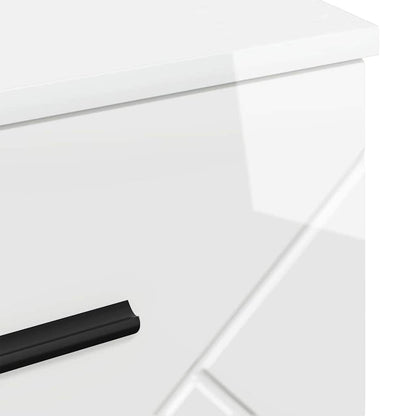 Bedside Cabinet with Drawer High gloss white 38 x 38 x 66 cm