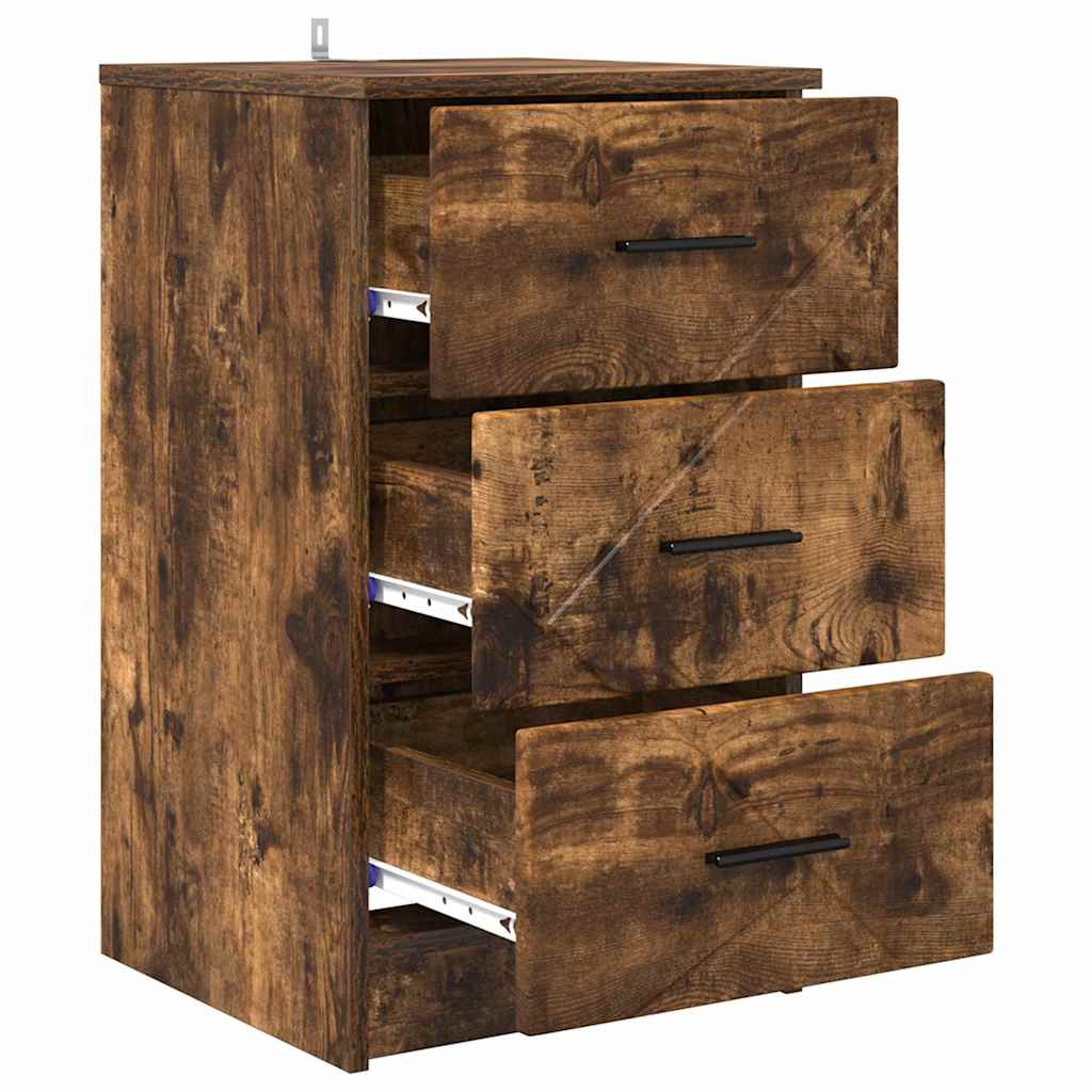 Bedside Cabinet Smoked oak 38 x 38 x 66 cm Engineered wood