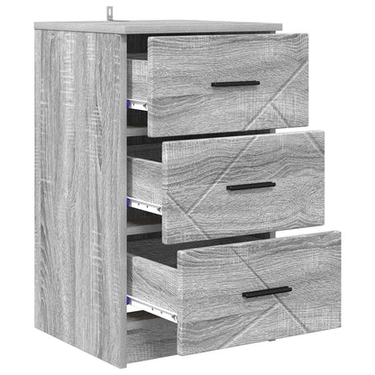 Bedside Cabinet Grey sonoma 38 x 38 x 66 cm Engineered wood