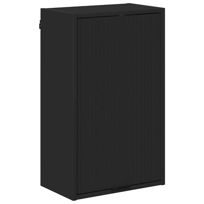 Bathroom Cabinet Wall-mounted with Door Black 39 x 23.5 x 65 cm