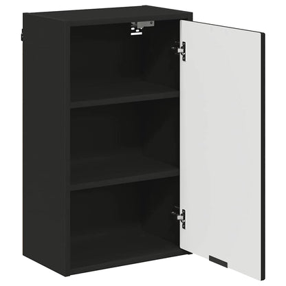 Bathroom Cabinet Wall-mounted with Door Black 39 x 23.5 x 65 cm