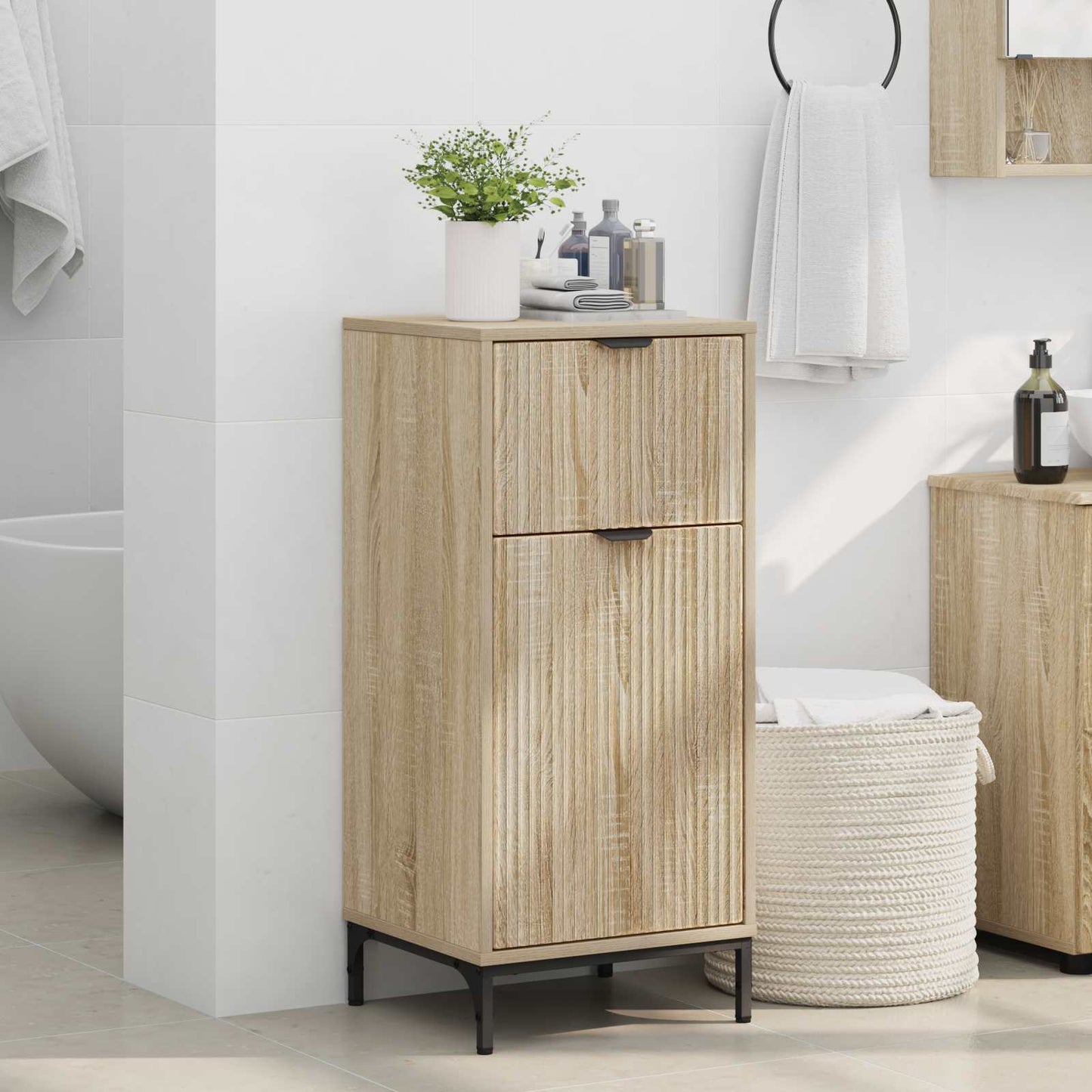 Bathroom Cabinet with Drawer Sonoma Oak 39.5 x 36 x 88 cm