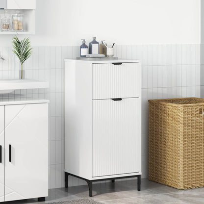 Bathroom Cabinet with Drawer High Gloss White 39.5 x 36 x 88 cm