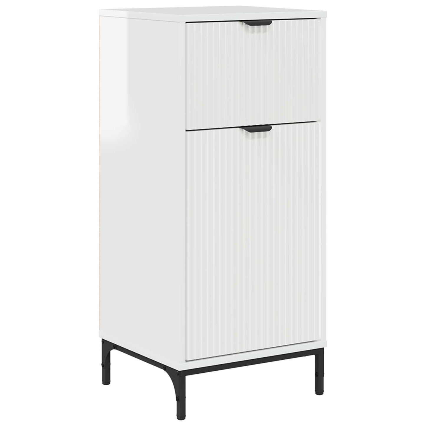 Bathroom Cabinet with Drawer High Gloss White 39.5 x 36 x 88 cm