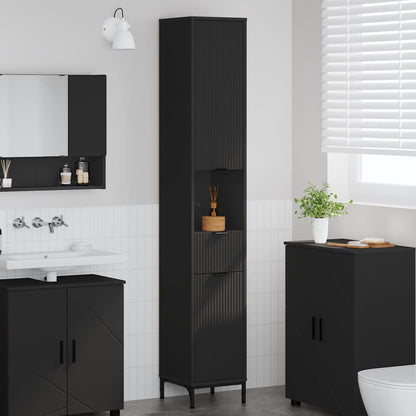 Bathroom Cabinet Black 31.5 x 33 x 190 cm