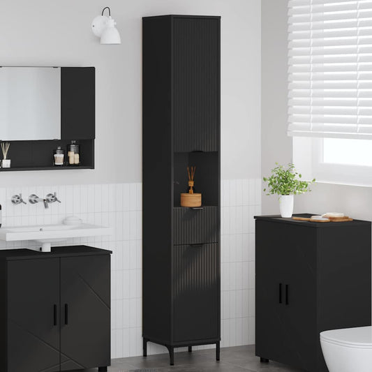 Bathroom Cabinet Black 31.5 x 33 x 190 cm