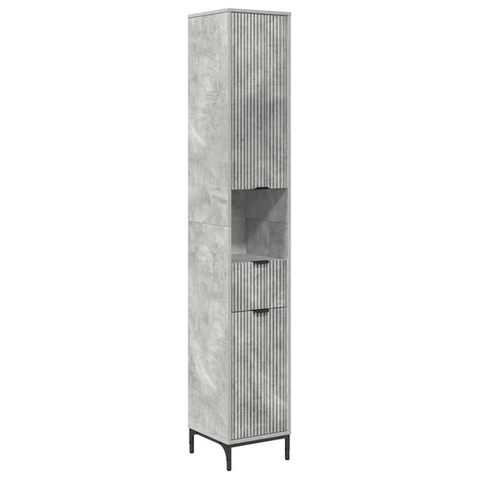 Bathroom Cabinet Concrete Grey 31.5 x 33 x 190 cm