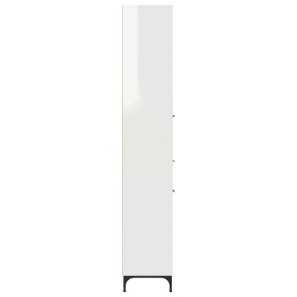Bathroom Cabinet with Door High Gloss White 31.5 x 33 x 190 cm