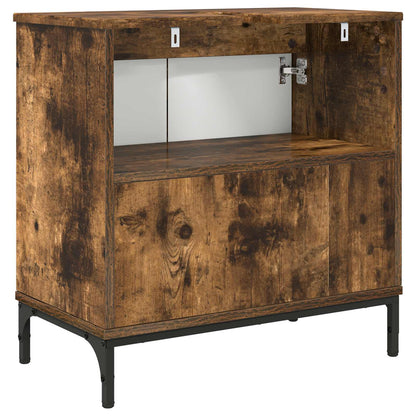 Bathroom Sink Cabinet with Door Smoked Oak 60.5 x 33.5 x 61 cm