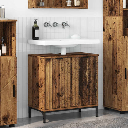 Bathroom Sink Cabinet with Storage Old Wood 60.5 x 33.5 x 61 cm